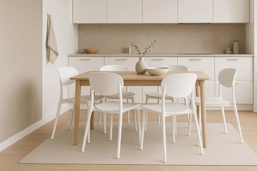 Bílá jídelní a zahradní židle z polypropylenu, snadno čistitelná, stohovatelná 5five