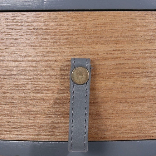 Noční stolek Nora 34,5 cm šedý s přírodním čelem a jedním šuplíkem – skandinávský styl, lesk