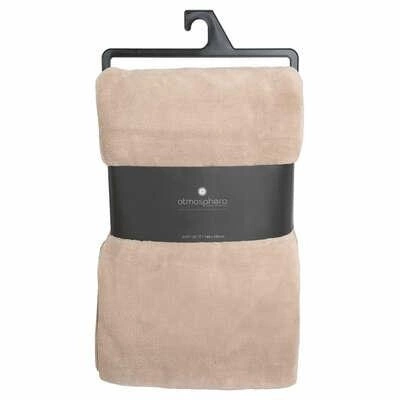 Měkká mikroflísová deka Atmosphera 180x230 cm béžová hřejivý pléd na pohovku