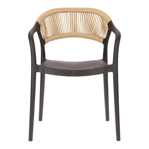 Jídelní židle Osma Intesi černá, polypropylen, stohovatelná, snadné čištění, s područkami