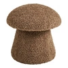 Taburet Enna teddy hnědý kulatý chlupatý do obýváku 45 cm