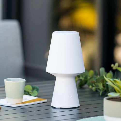 LED noční lampička Wiza bílá moderní do zahrady a ložnice přenosná USB Atmosphera