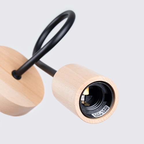 Nástěnné svítidlo EMBER černé dřevěné moderní do obýváku a ložnice SOLLUX LIGHTING