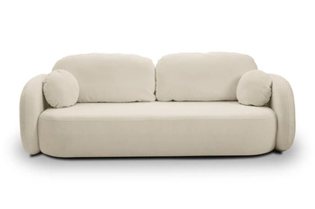 Rozkládací pohovka Salby 3místná s úložným prostorem a funkcí spaní béžová do obýváku