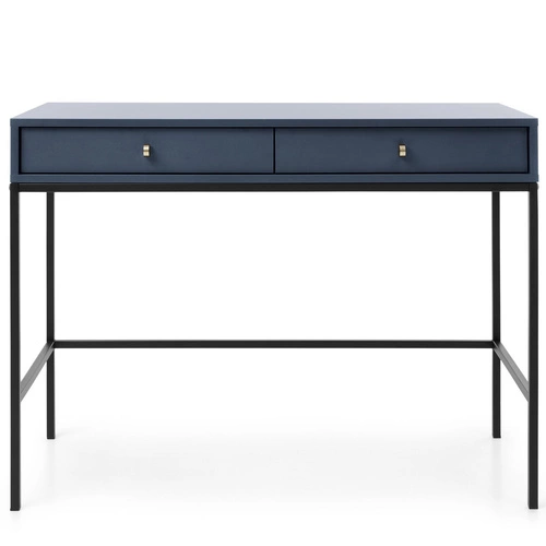 Moderní toaletní stolek Evora modrý se zásuvkami do ložnice glamour 104 cm Intesi