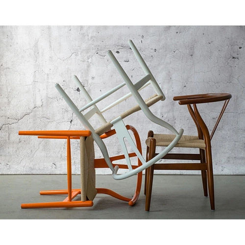 Židle Wicker Color přírodní/černá inspirovaná Wishbone