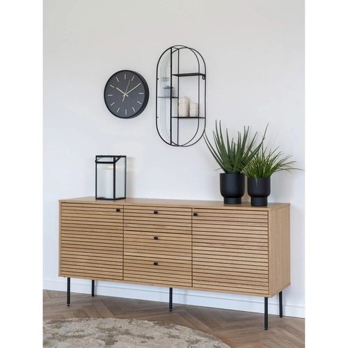 Komoda Kyoto 150 cm dub rýhovaný na černých nožkách do obývacího pokoje