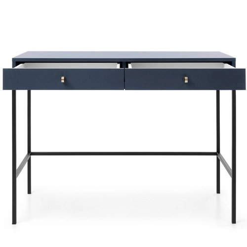 Moderní toaletní stolek Evora modrý se zásuvkami do ložnice glamour 104 cm Intesi