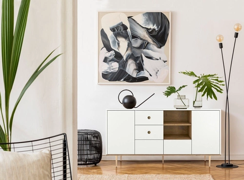 Bílá glamour komoda se zásuvkami Harmoni 160 cm dřevěná se zlatými nožkami do obýváku SKANDICA