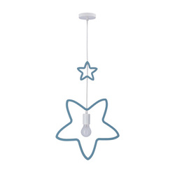 Jednoduchá ss 1x20W E27 iq kids závěsná lampa modrá