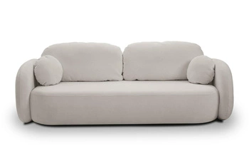 Rozkládací pohovka Salby pro 3 osoby s úložným prostorem a funkcí spaní šedá do obýváku