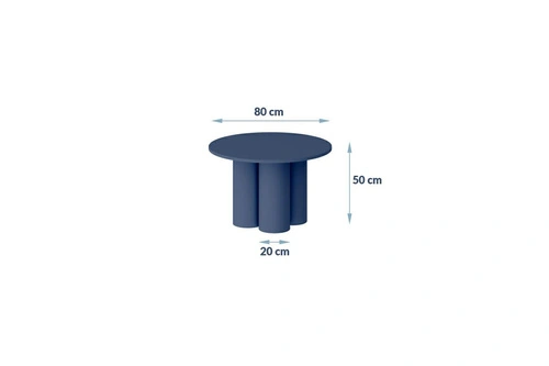 Konferenční stolek Cape kulatý 80 cm moderní tmavě modrý do obývacího pokoje