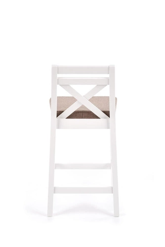 Barová židle Jader čalouněná bílá skandinávská s opěrkou 58 cm do kuchyně a jídelny Intesi