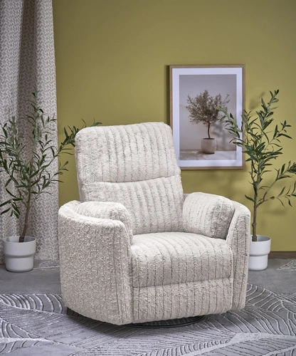 Relaxační rozkládací křeslo Bun Intesi béžové s houpací funkcí do obýváku