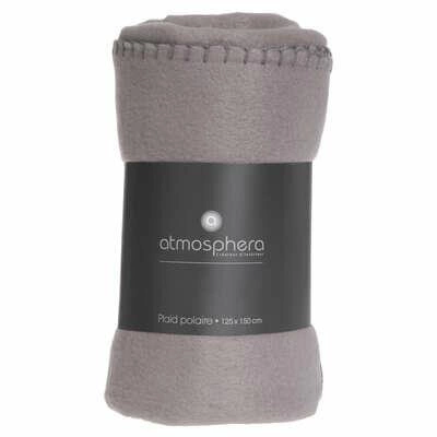 Fleecová deka Atmosphera šedá měkká a hřejivá pléd na pohovku do obýváku 125x150 cm