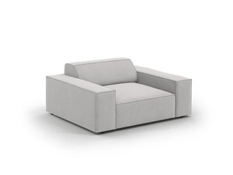 Moderní sametové křeslo s područkami Jodie Light Grey do obýváku