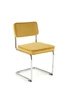 Čalouněná židle Nelson Intesi sametová hořčicová na lyžinách do jídelny moderní