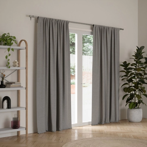 Teleskopická jednokolejnicová garnýž Cleo stříbrná 91–168 cm Umbra do obýváku a kuchyně