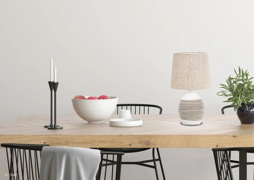 Noční lampička Ambon moderní keramická béžová s textilním stínidlem Candellux 35 cm