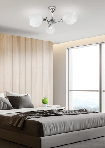 Závěsné svítidlo Raul moderní bílé skleněné 3bodové do obýváku a ložnice CANDELLUX