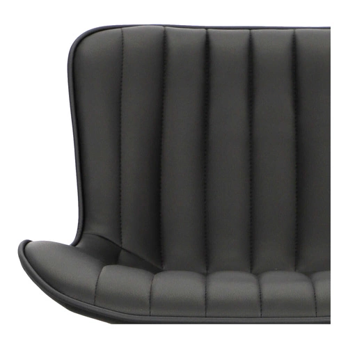 Barová židle Tessa černá moderní s opěrkou, výškově nastavitelná, otočná k kuchyňskému ostrůvku, ekokůže Intesi