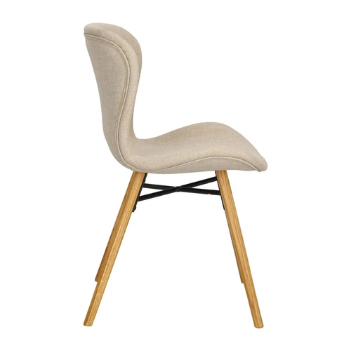 Čalouněná jídelní židle Batilda Actona béžová moderní s dřevěnými nohami