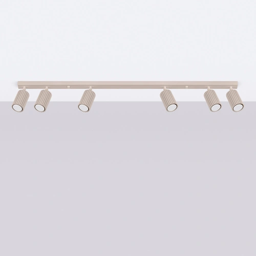 Stropní svítidlo KARBON 6L moderní béžové hliníkové do obýváku a kuchyně nastavitelné