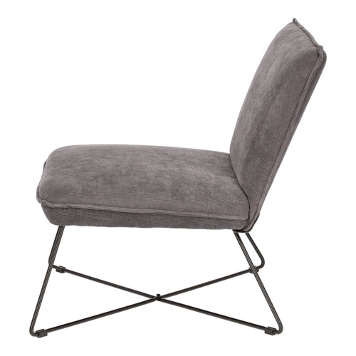 Šedé křeslo Moana z manšestru do obýváku moderní skandinávský snadno čistitelný