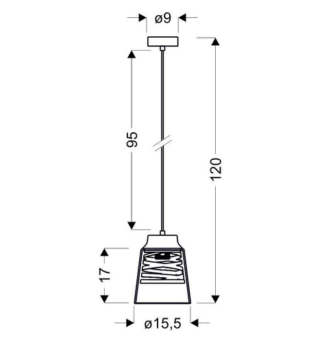Závěsná lampa Fresno černá 1x60W E27 čirý difuzor