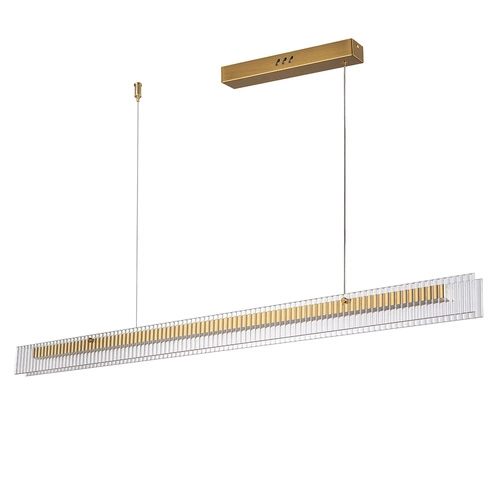 Moderní závěsné svítidlo LONGIN-120 LED zlaté 120 cm nad jídelní stůl Step into Design