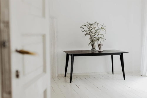 Rozkládací jídelní stůl BORD černý dub 120-180x80 cm moderní NORDIFRA