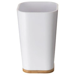 Bílý bambusový kelímek na zubní kartáčky Natureo ve skandinávském stylu do koupelny 5five