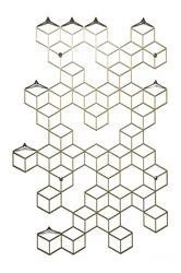 Moderní nástěnný věšák Stiga L Gold do předsíně zlatý kovový POLYHEDRA 60 cm