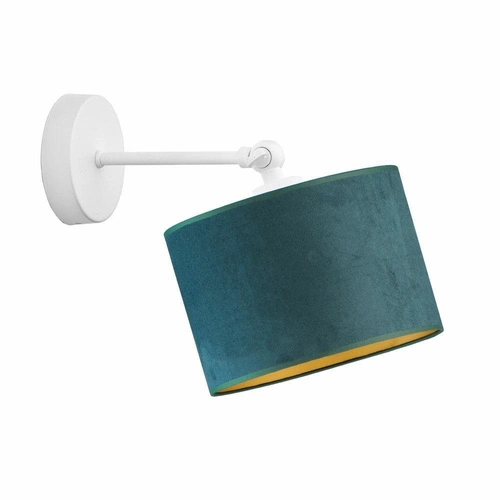 Nástěnné svítidlo glamour TETE LYSNE s velurovým zeleným stínidlem, nastavitelné do obýváku a ložnice