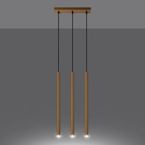 Závěsné svítidlo Pastelo 3L zlaté moderní do obýváku a jídelny kovové tříramenné