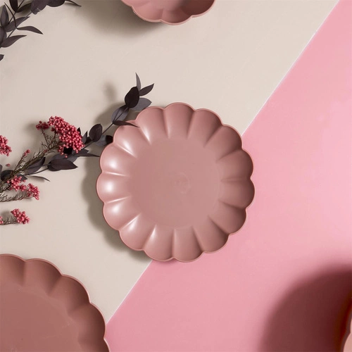 Růžový dezertní talíř Iris 20,5 cm kulatý nerozbitný do myčky Intesi