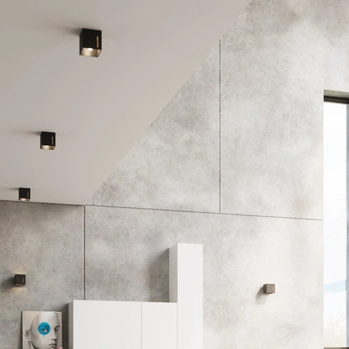 Moderní černé nástěnné svítidlo PIXAR Sollux Lighting do obýváku a ložnice hliníkové 12 cm