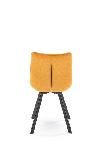 Čalouněná jídelní židle Giselda hořčicová moderní s černými nohami do jídelny a obýváku