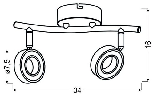 Moderní stropní LED svítidlo Vinola chromované do obýváku a jídelny 2bodové