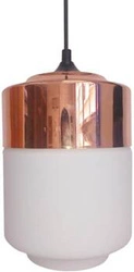 Masala 17 1x60W E27 bílá závěsná lampa s měděnou paticí