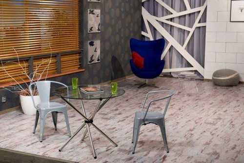 Kovová židle Paris Arms šedá do jídelny a kuchyně s područkami ve stylu Tolix