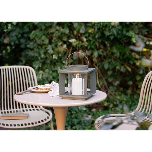 Zahradní lucerna Lohals zelená sklo a kov dekorativní na terasu a balkon