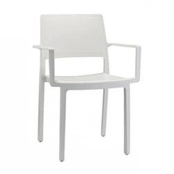 Zahradní židle Kate SCAB Design bílá z plastu stohovatelná s područkami snadné čištění