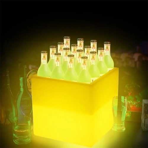 Zahradní lampa květináč FLOWER CUBE LED RGBW 16 barev 40 cm