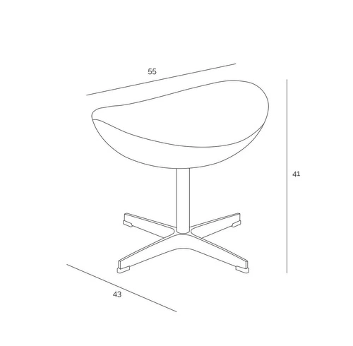 Otočný čalouněný taburet Egg světle modrý kašmír glamour do obýváku D2.DESIGN