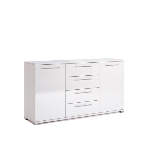 Komoda Flory bílý lesk 150 cm se zásuvkami moderní do obýváku Intesi