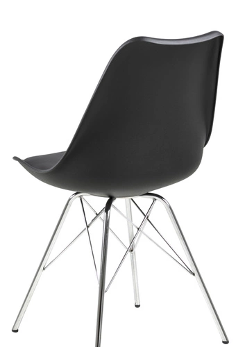 Jídelní židle Eris Actona černá z plastu moderní snadno čistitelná