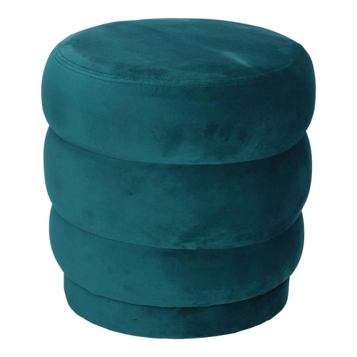 Okrúhlý čalouněný taburet Sinan v mořské barvě do obýváku a předsíně moderní Atmosphera 40 cm