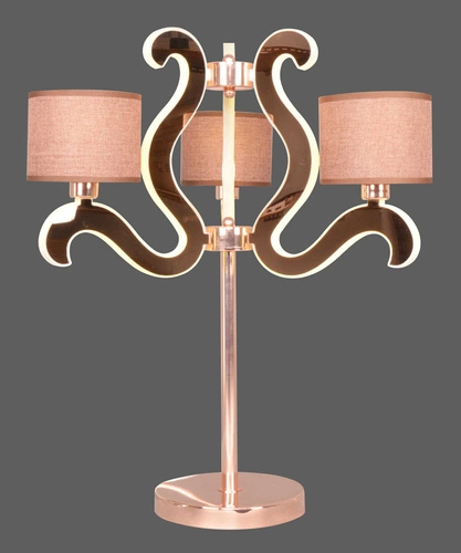 Stolní lampa Ambrosia 3 glamour s LED stínidly měděná hnědá do obýváku a ložnice
