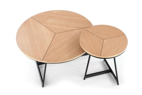 Kulatý konferenční stolek Annaba S dubový loftový 45 cm moderní do obýváku Intesi